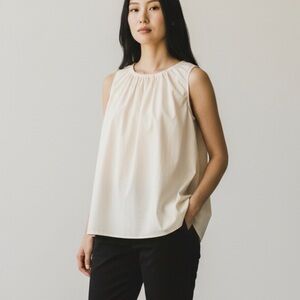 Dosa Eggshell Martin Shell Sleeveless Top Minimalist Timeless Quiet Luxury Small